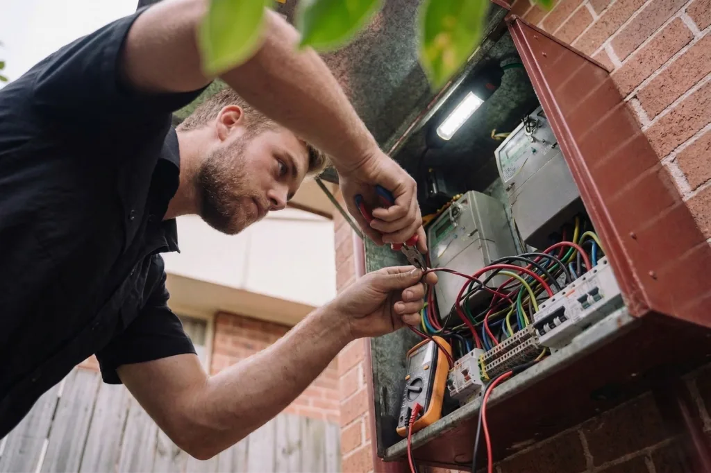 Greenwich electrician performing electrical work